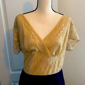 Gold flowered blouse